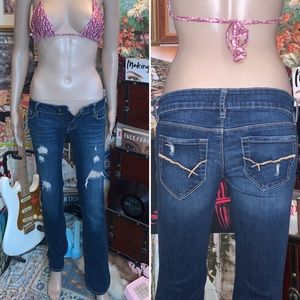 Womens 0 BULLHEAD denim Black bootcut distressed jeans